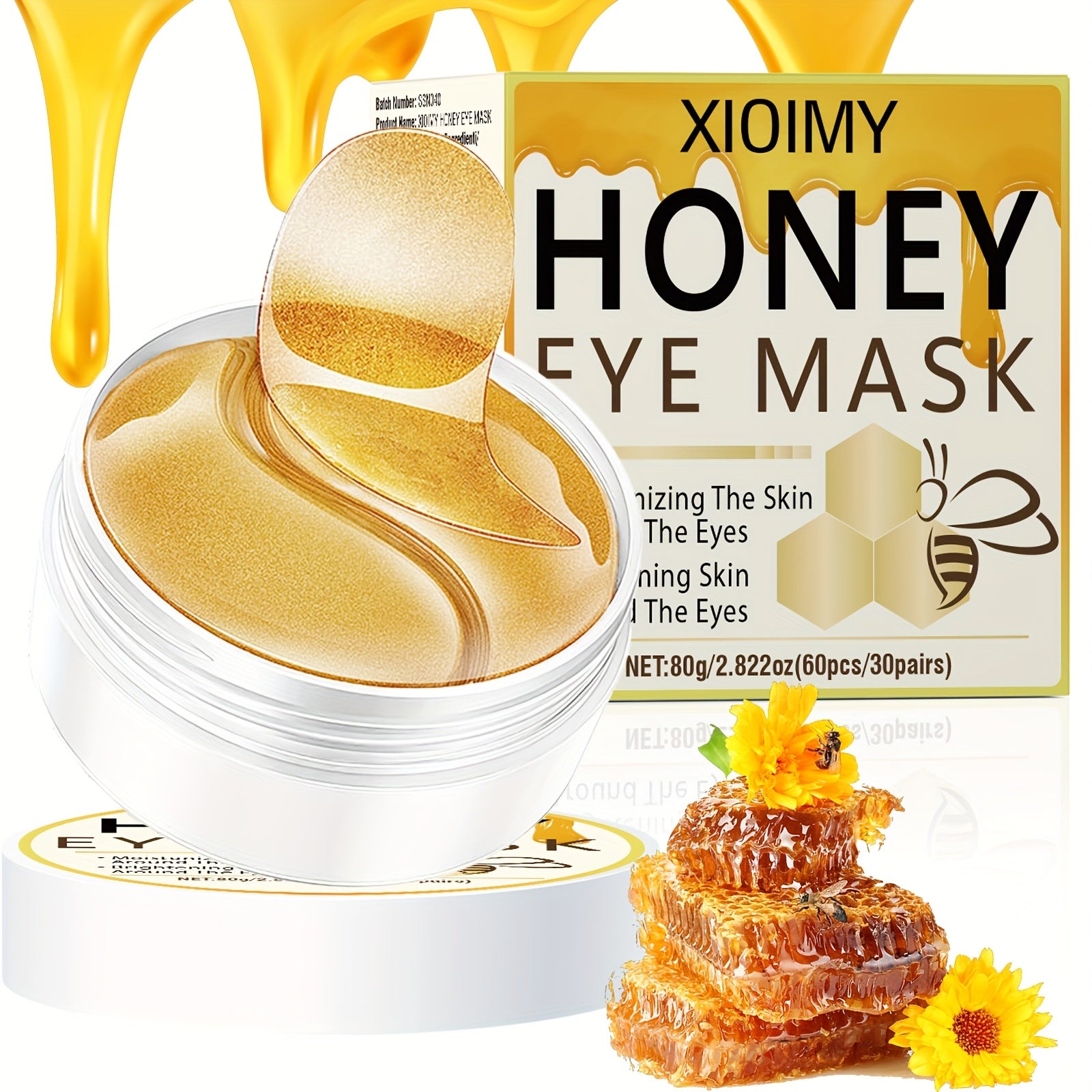 Mascarilla de Ojos con Miel, Colágeno y Aloe Vera - 60 Piezas