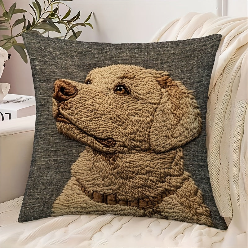 Funda de Cojín Bordada Labrador Retriever 18x18 Pulgadas