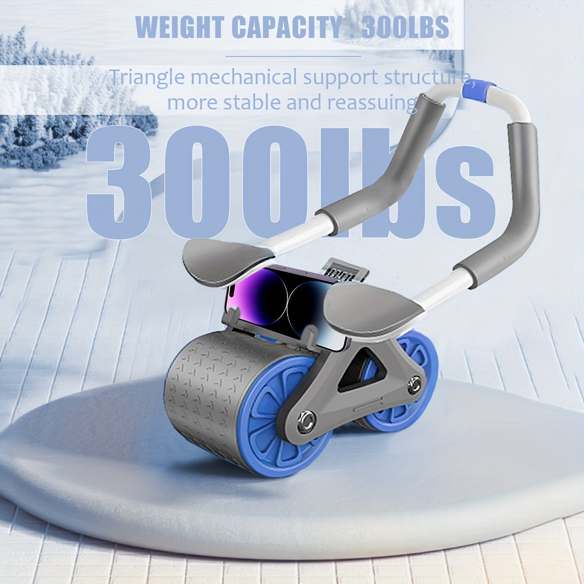 Rueda Abdominal con Esterilla y Temporizador, Soporte para Codos