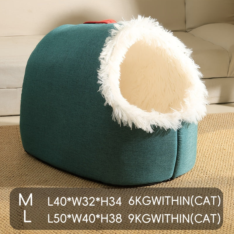 Casa y Condominio para Gatos Booteeley de Poliéster, Portátil y Moderna