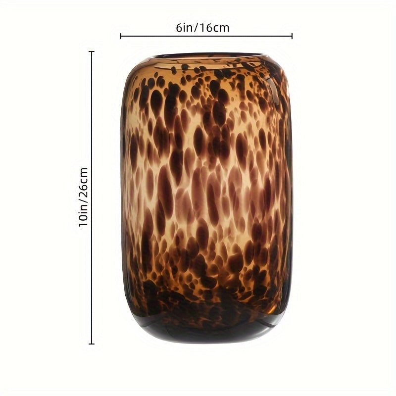 Jarrón de Cristal con Estampado Leopardo Art Deco