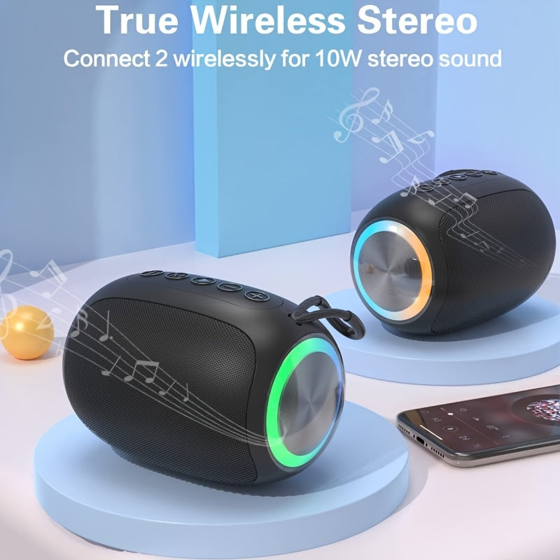 Altavoz portátil inalámbrico FOUBEAK con luz LED, 15W estéreo