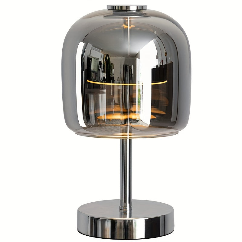 Lámpara de Mesa de Cristal Moderna con Brillo Ajustable y USB