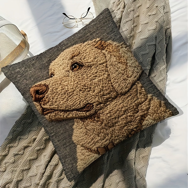 Funda de Cojín Bordada Labrador Retriever 18x18 Pulgadas