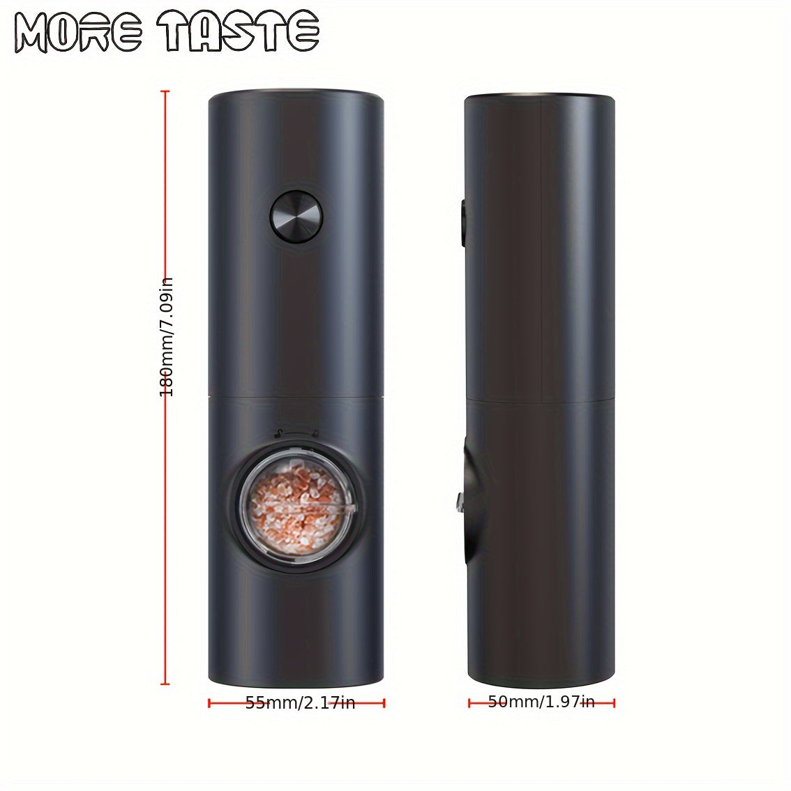 Molinos Eléctricos de Sal y Pimienta, Ajustables con Base