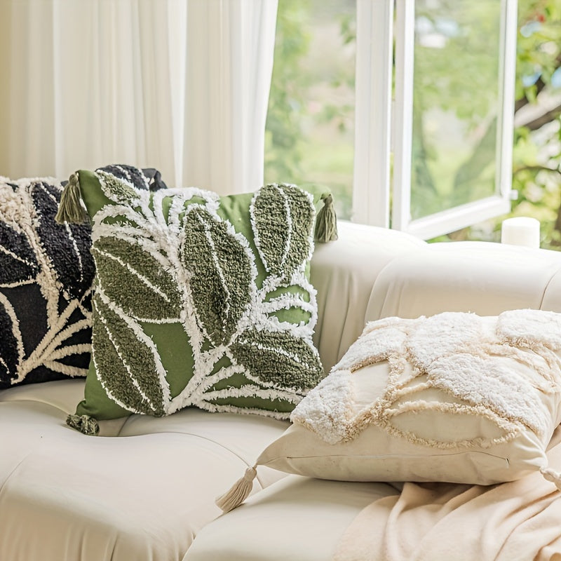 Funda Bohemia Vintage con Bordado y Flecos para Cojín