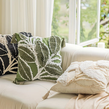 Funda Bohemia Vintage con Bordado y Flecos para Cojín