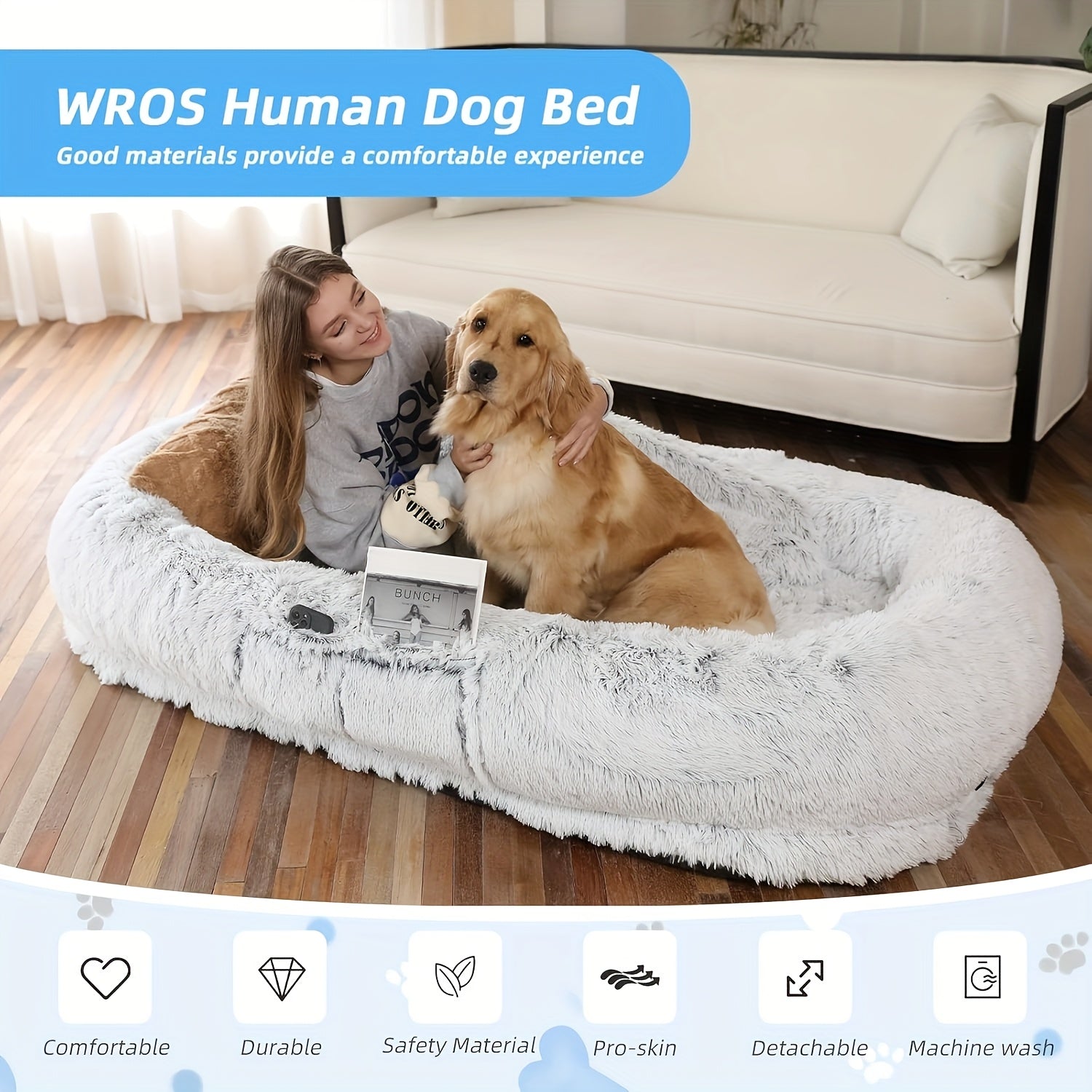 Cama de Piel Sintética para Mascotas y Humanos - Lavable y Ortopédica
