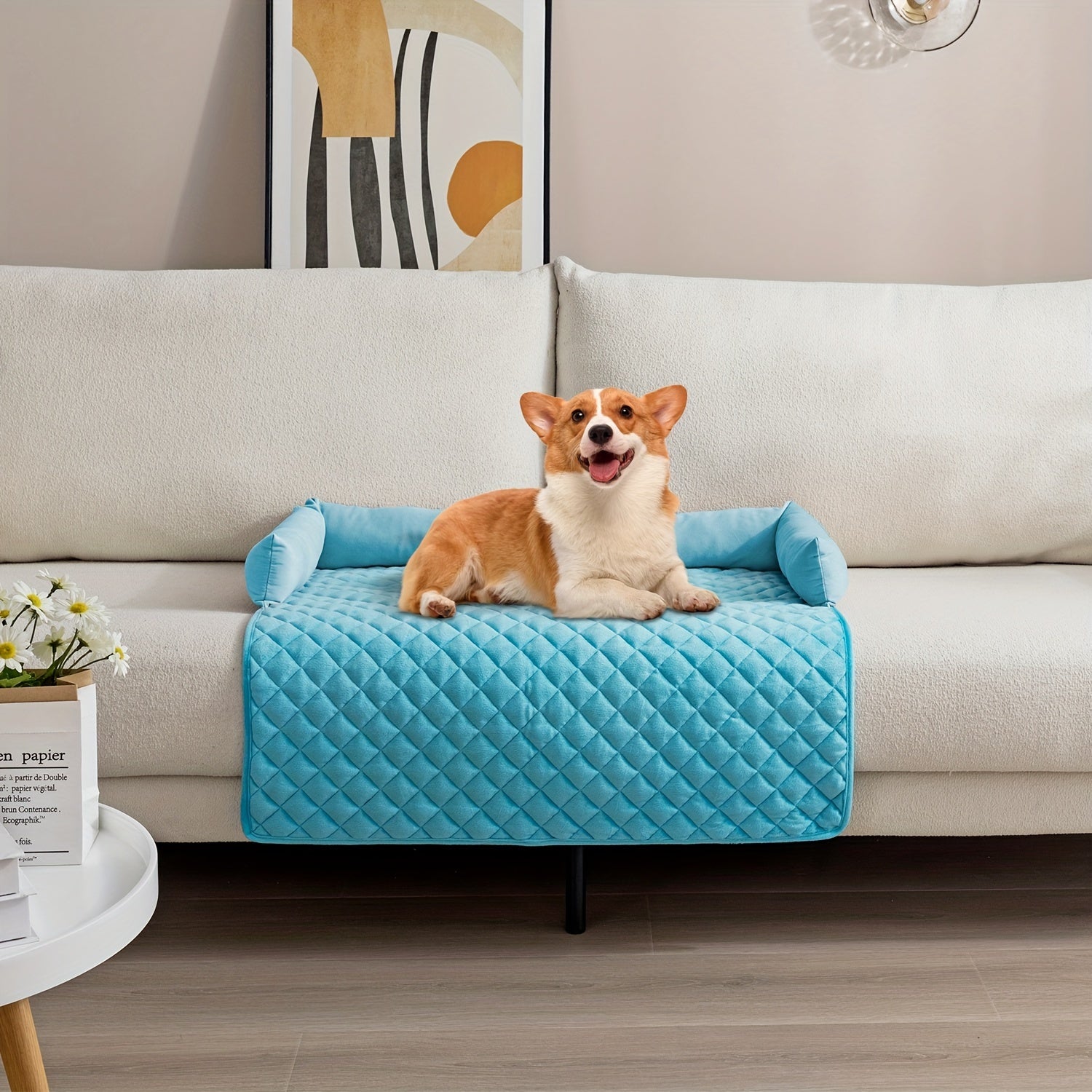 Cama Acolchada para Mascotas Grandes y Medianas, Antideslizante