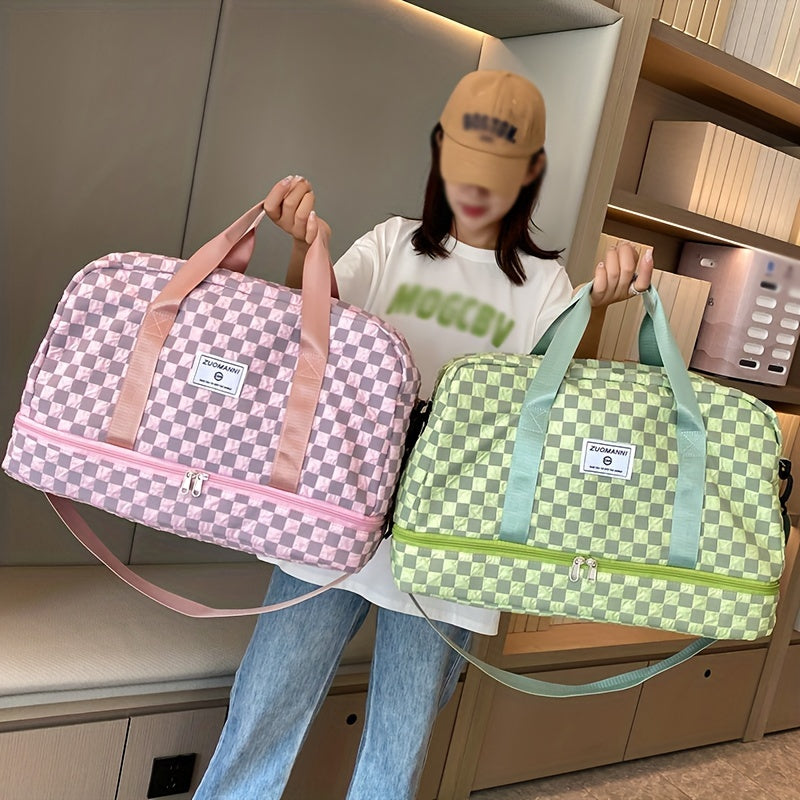 Bolso de Mano Grande con Compartimento para Zapatos y Múltiples Bolsillos