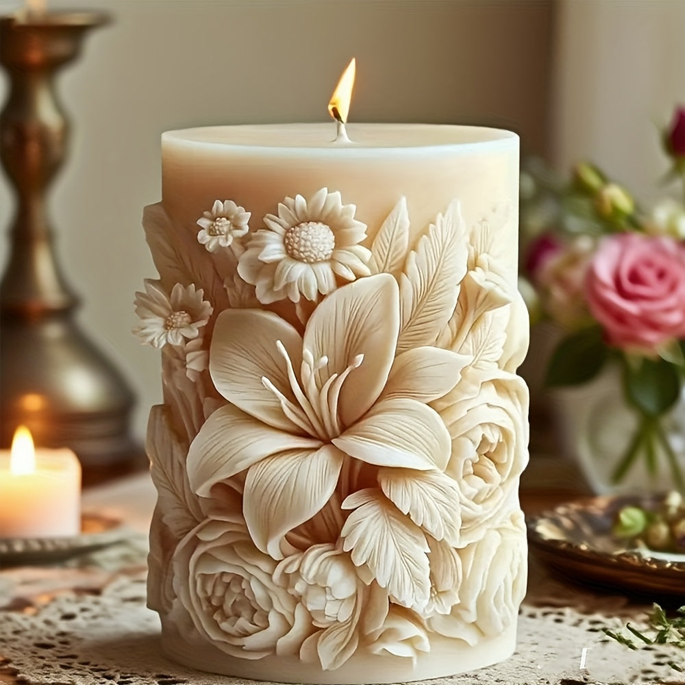 Molde Reutilizable para Velas Florales en Silicona de Alta Calidad