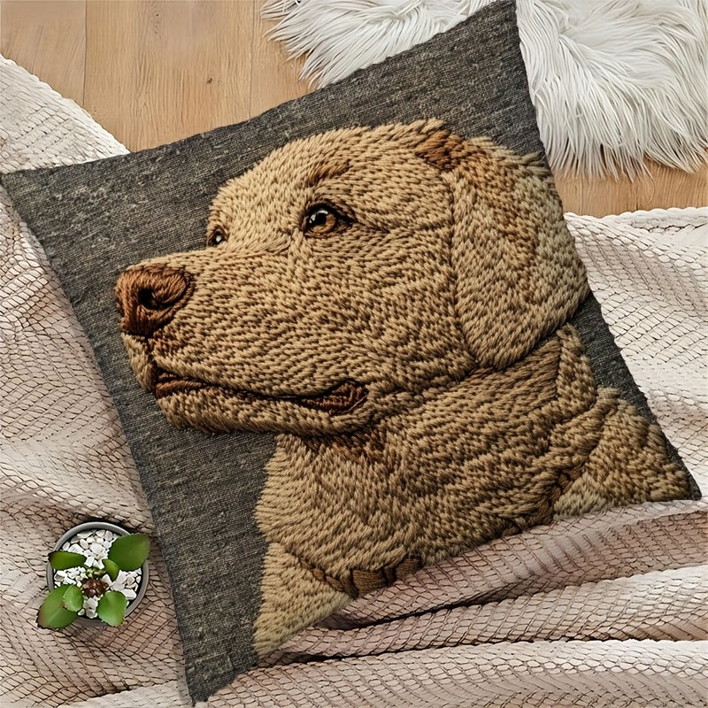 Funda de Cojín Bordada Labrador Retriever 18x18 Pulgadas