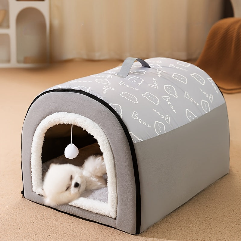 Casita para Perros Todas las Estaciones - Cama Lavable y Cálida