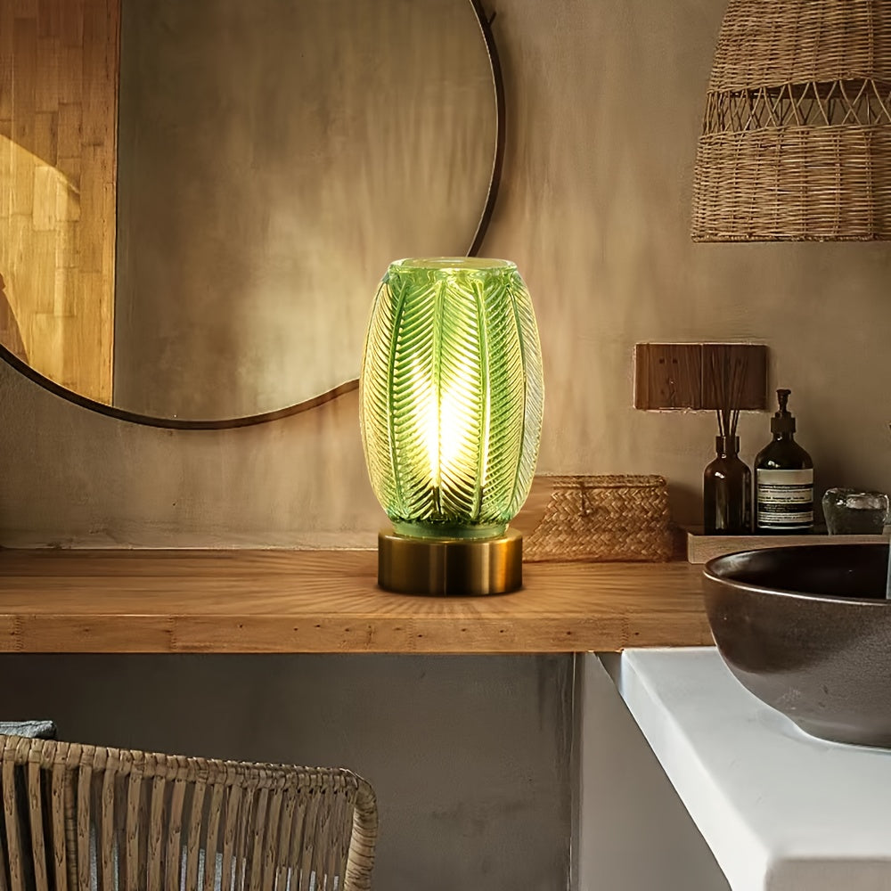 Lámpara de Mesa a Pilas con Temporizador, Luz Decorativa de Vidrio