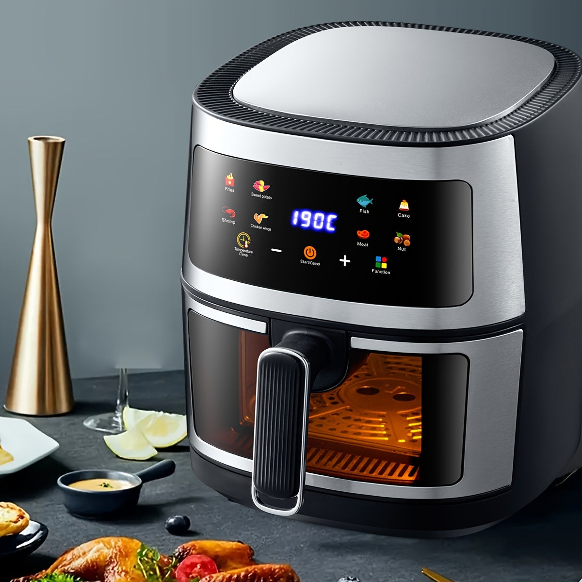 Freidora de Aire Familiar 6L - 6 en 1 con Temporizador Personalizable