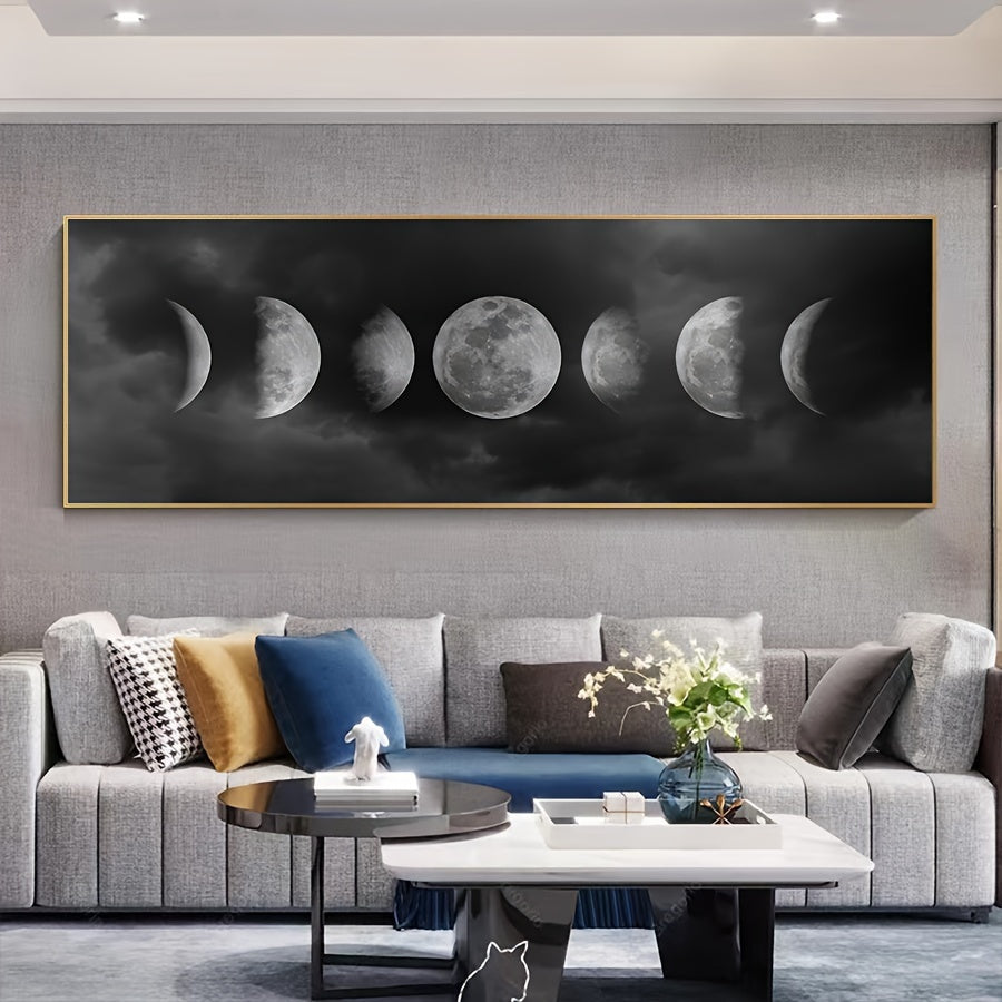 Lienzo Moderno de Fases Lunares para Decoración de Pared