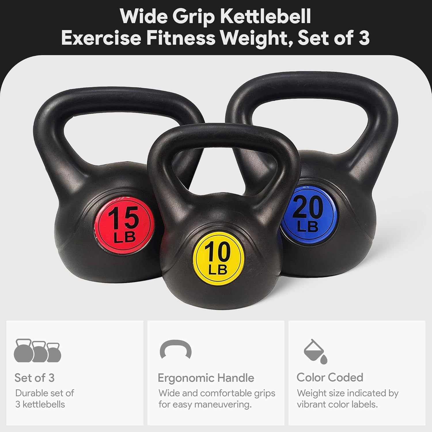 Set de Kettlebells BalanceFrom para Ejercicio y Fitness
