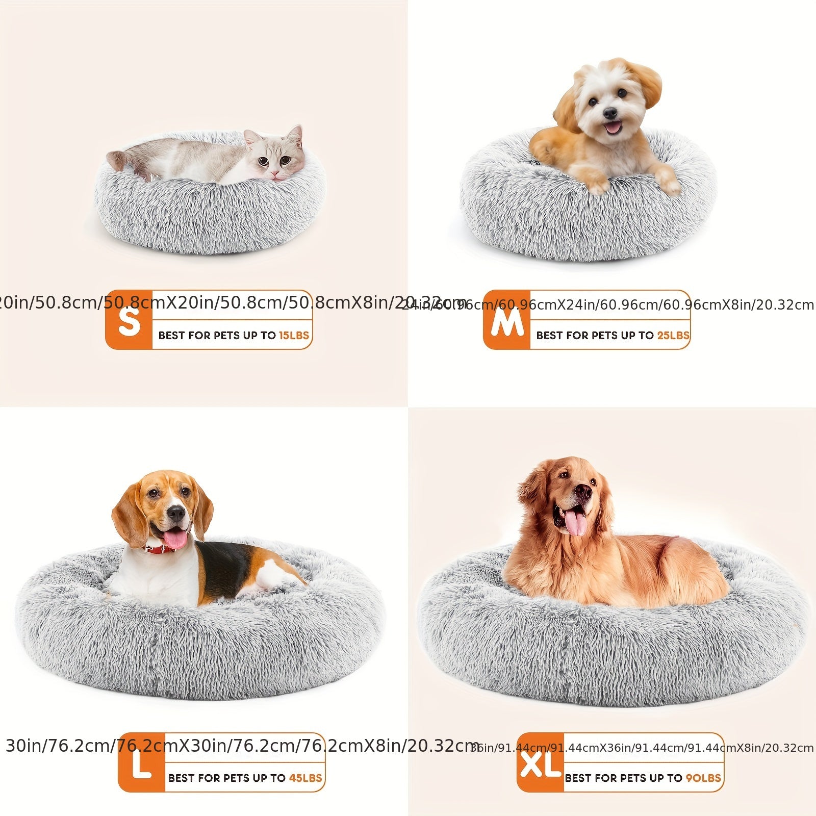 Cama Calmante Lavable para Perros Grandes, Antideslizante
