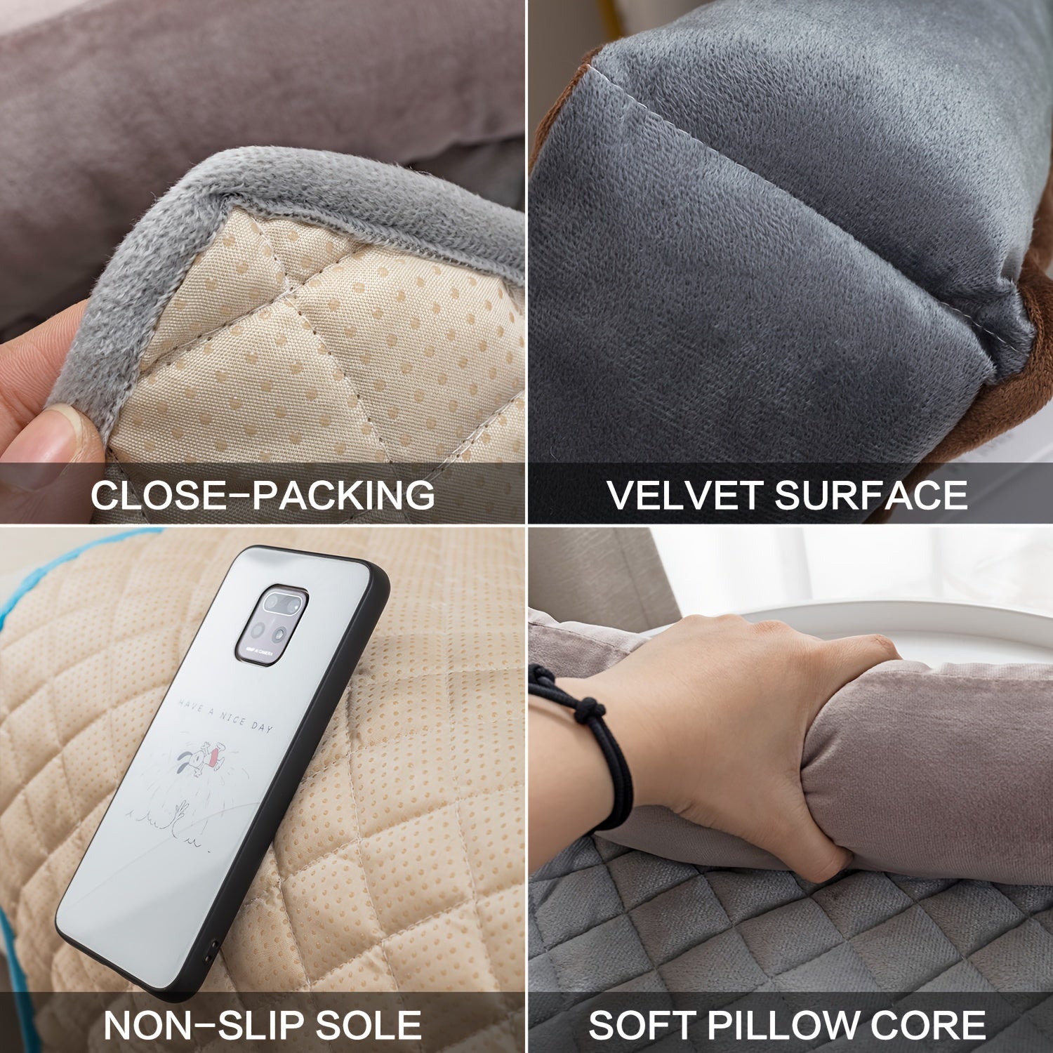 Cama Acolchada para Mascotas Grandes y Medianas, Antideslizante