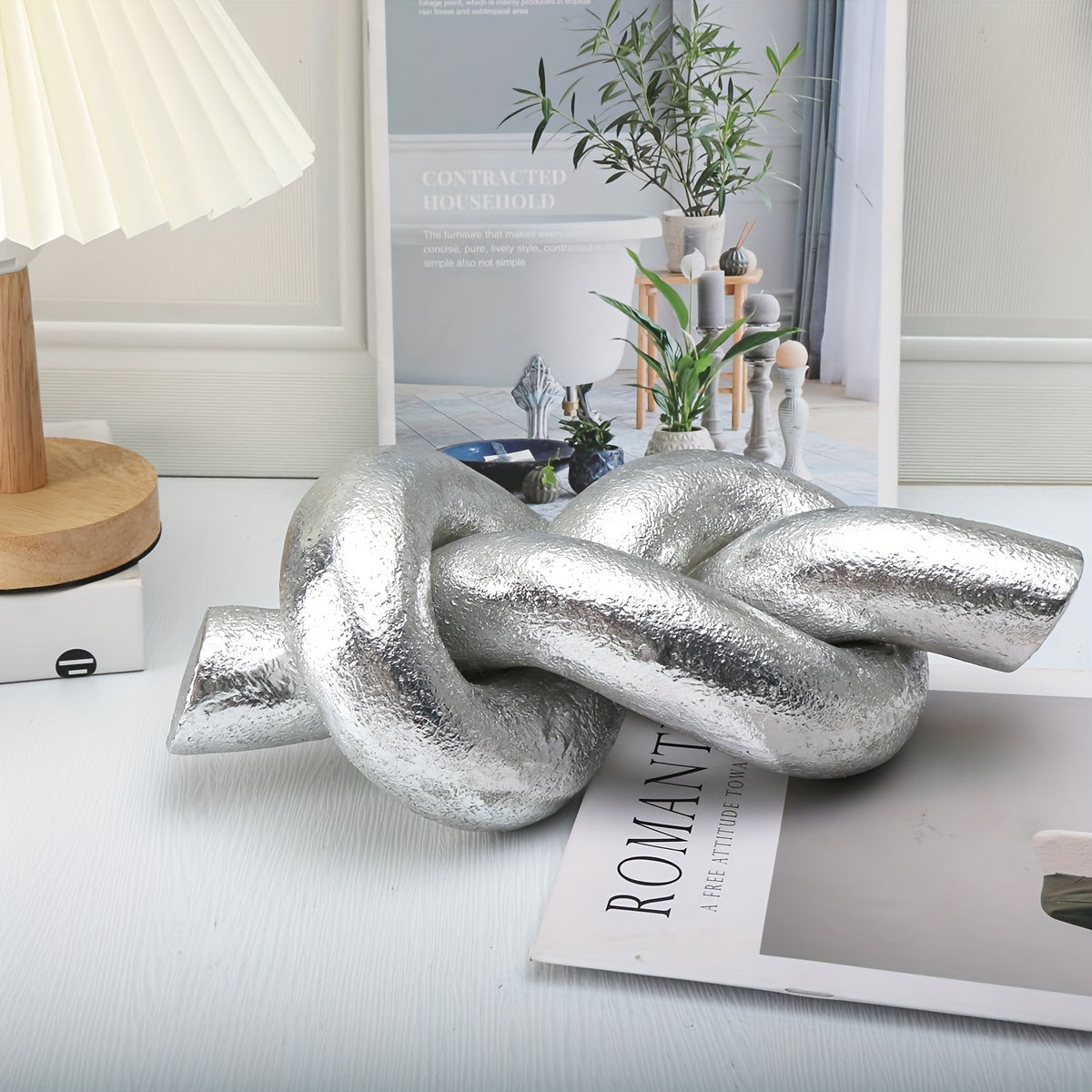 Escultura Nudo de Resina - Decoración Abstracta para Interior