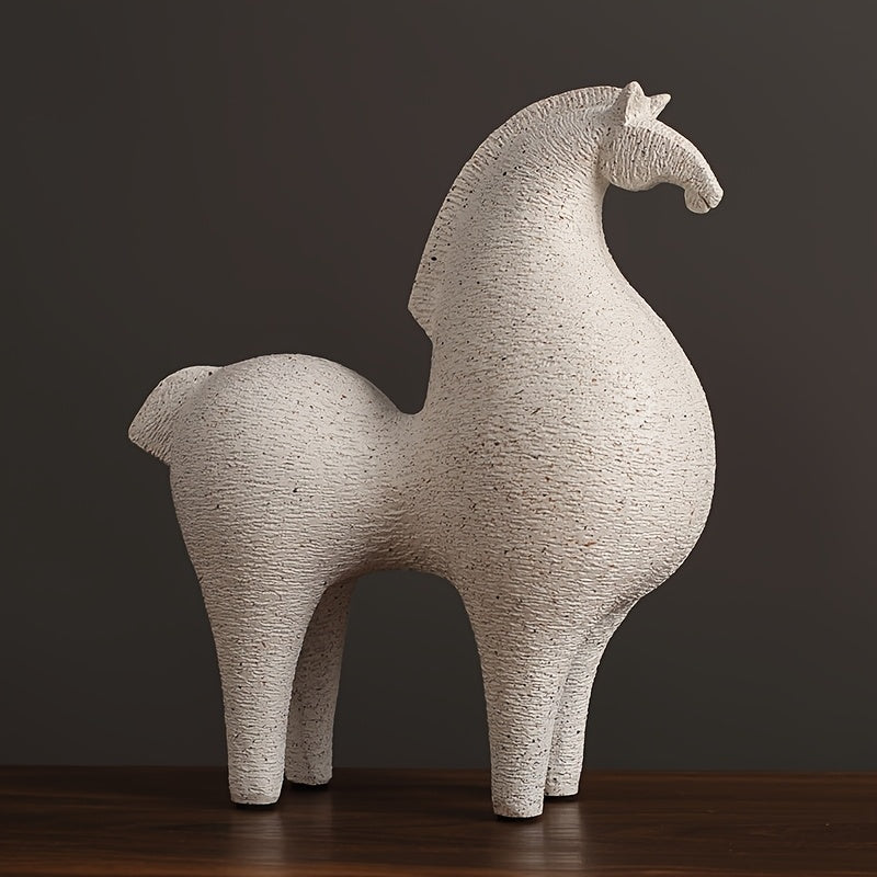 Escultura de Caballo en Resina, Arte Abstracto para Decoración Hogar