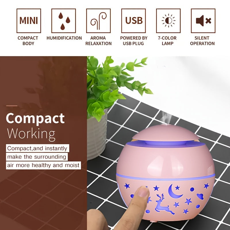 Humidificador Aromático USB con Diseño de Madera para Hogar y Oficina