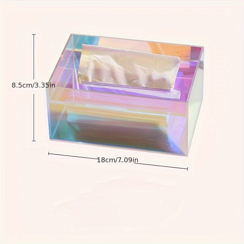 Portapañuelos Acrílico Iridiscente, Almacenamiento Moderno
