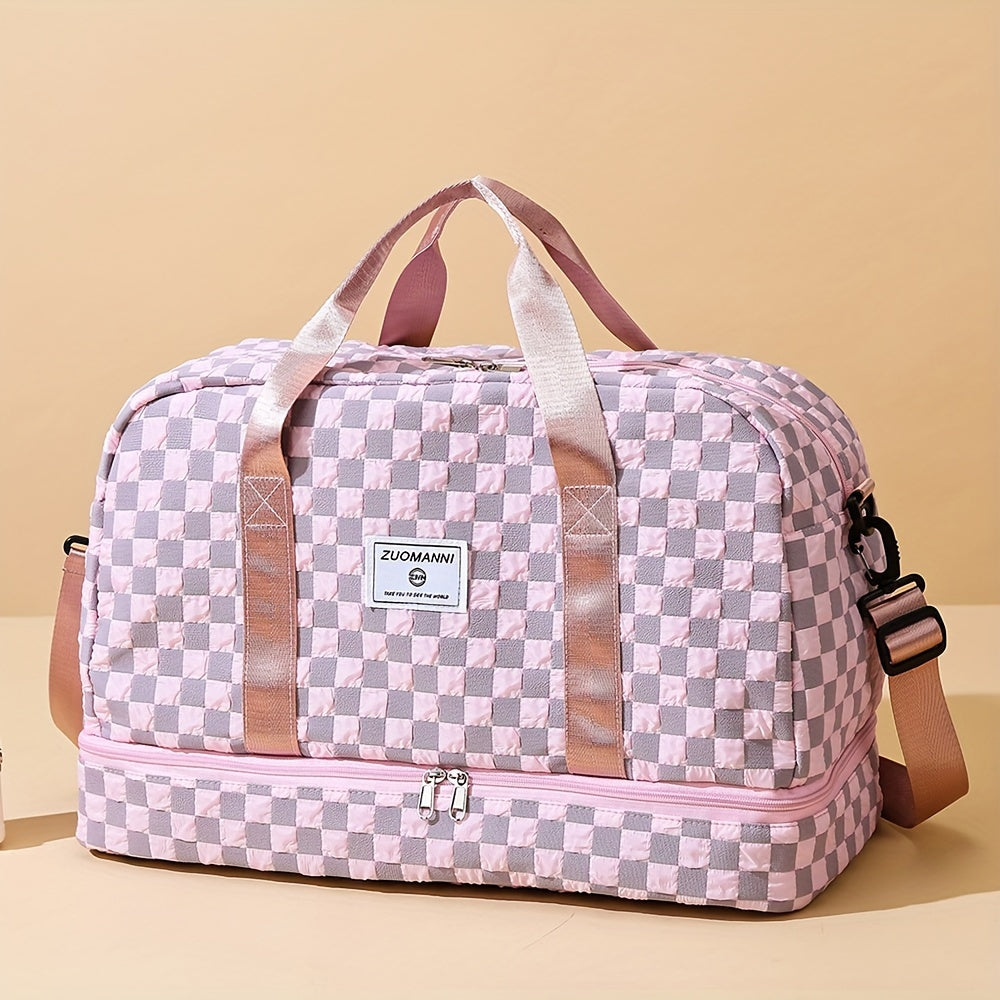 Bolso de Mano Grande con Compartimento para Zapatos y Múltiples Bolsillos