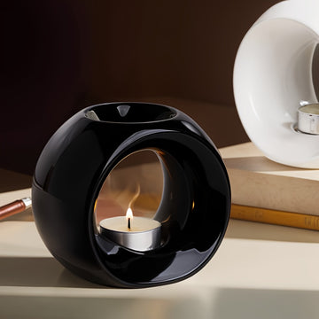 Quemador de Aceite Cerámico Ovalado para Aromaterapia