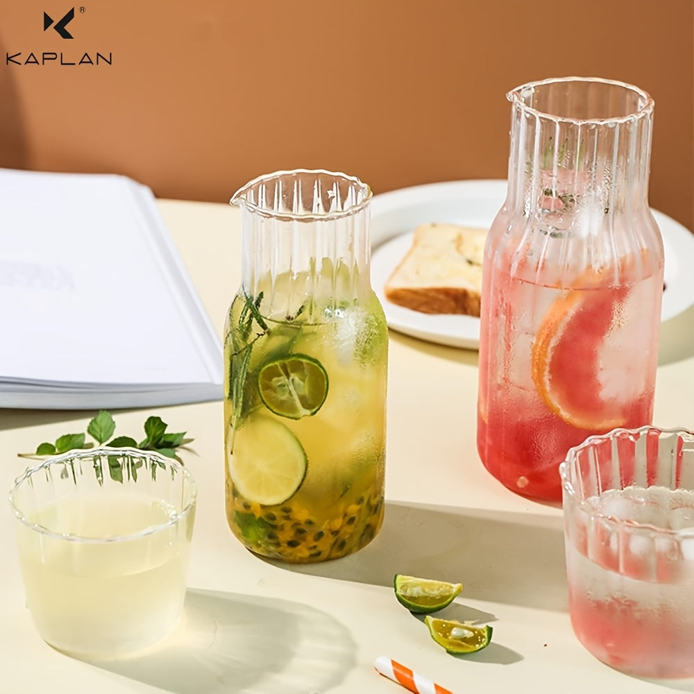 Jarra de Cristal con Vaso, 600ml para Mesita de Noche