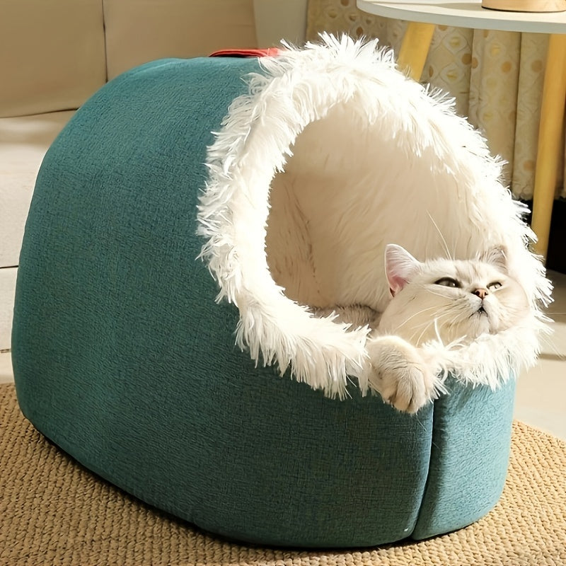 Casa y Condominio para Gatos Booteeley de Poliéster, Portátil y Moderna