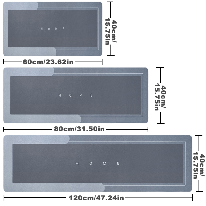Alfombra Antideslizante de Cocina 3mm, Base de Goma Natural