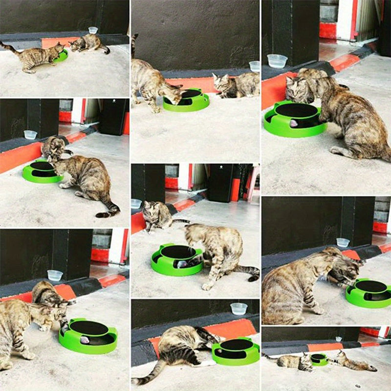 Juguete Interactivo para Gatos, Turntable y Rascador