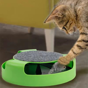 Juguete Interactivo para Gatos, Turntable y Rascador