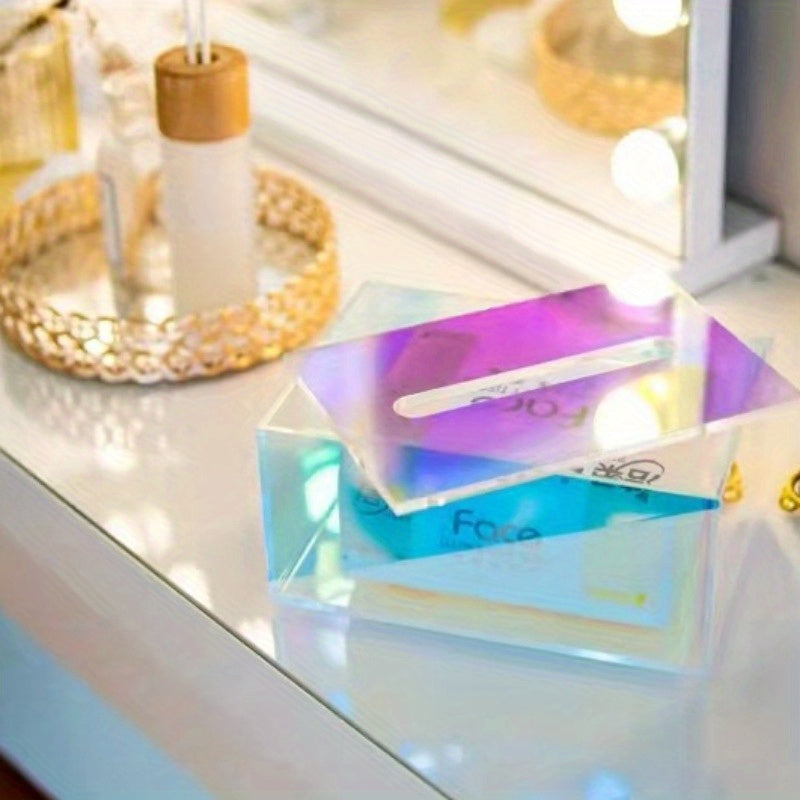 Portapañuelos Acrílico Iridiscente, Almacenamiento Moderno