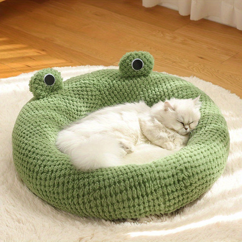 Cama para Mascotas en Forma de Rana, Acogedora y Suave