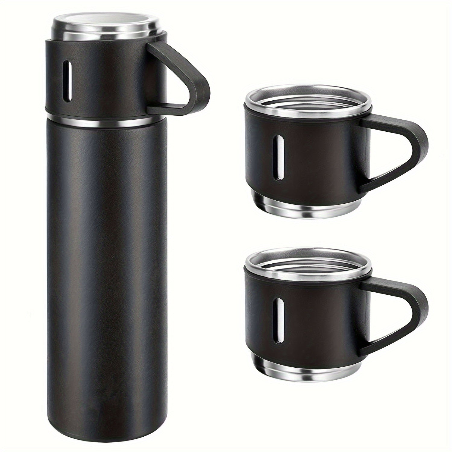 Set de Termo de Acero Inoxidable con Taza para Bebidas Calientes y Frías