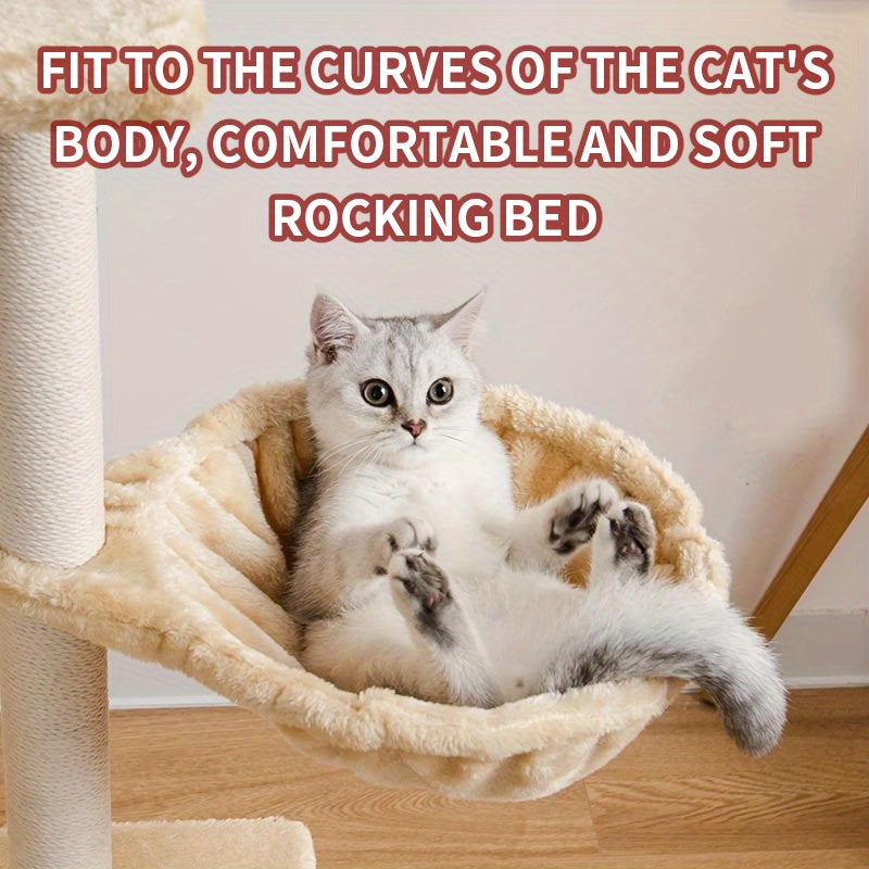 Árbol Rascador Multi-Nivel para Gatos con Hamaca y Pompón