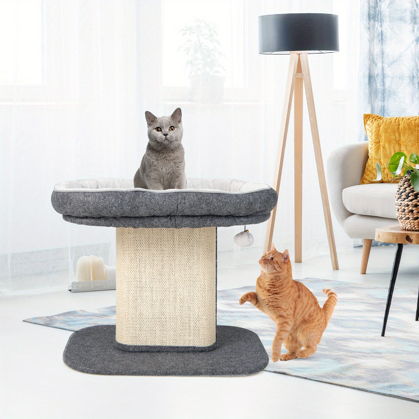 Árbol Rascador Moderno para Gatos LIFEZEAL con Plataforma de Peluche