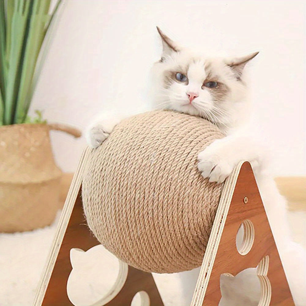 Rascador Interactivo de Madera y Sisal para Gatos