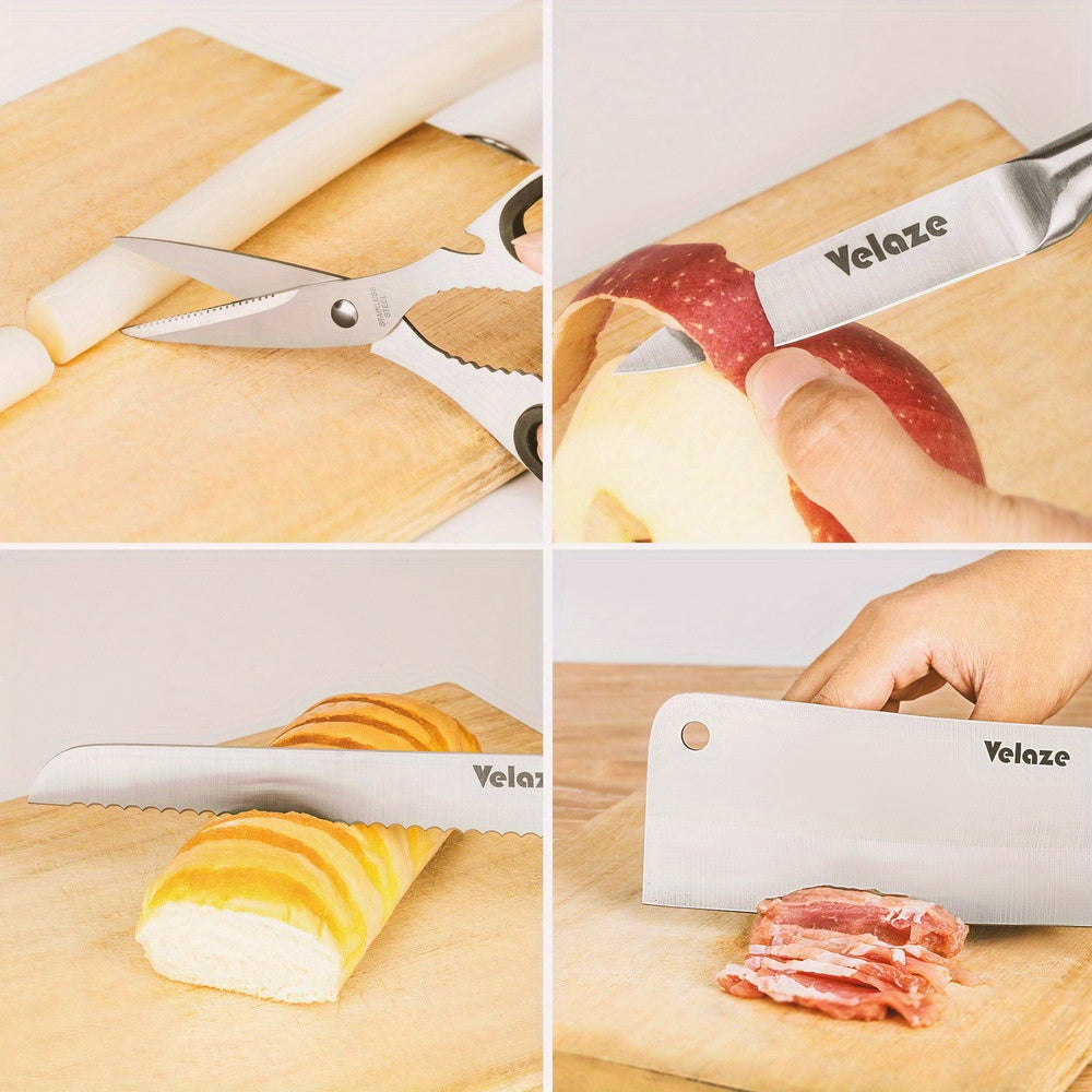 Juego de Cuchillos de Acero Inoxidable de 8 Piezas con Bloque Giratorio