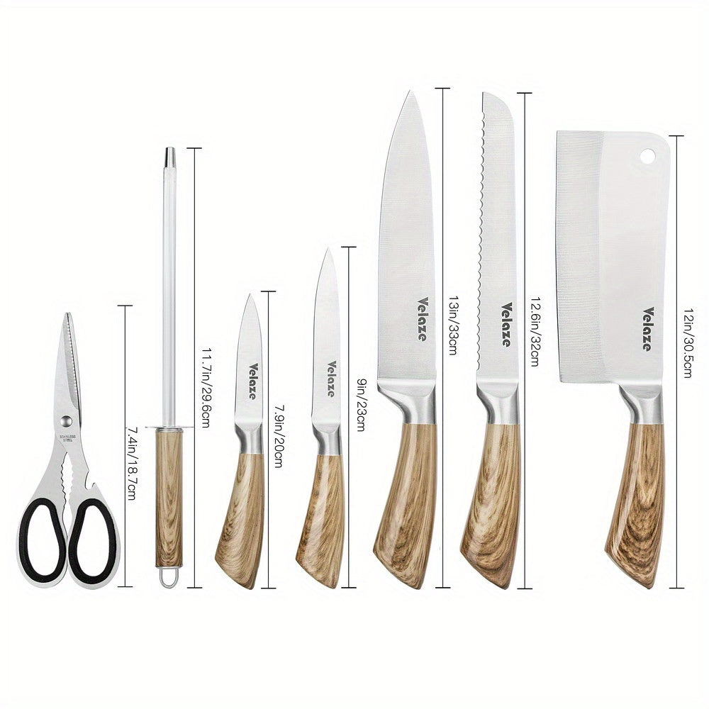 Juego de Cuchillos de Acero Inoxidable de 8 Piezas con Bloque Giratorio