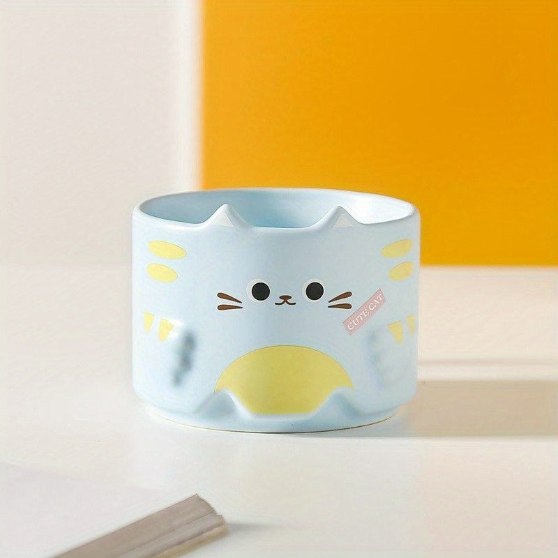 Taza de Cerámica con Diseño de Gato, Apilable, Ideal para Parejas