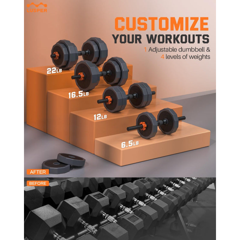 Set de Pesas Ajustables 3 en 1: Mancuernas, Barra y Kettlebell