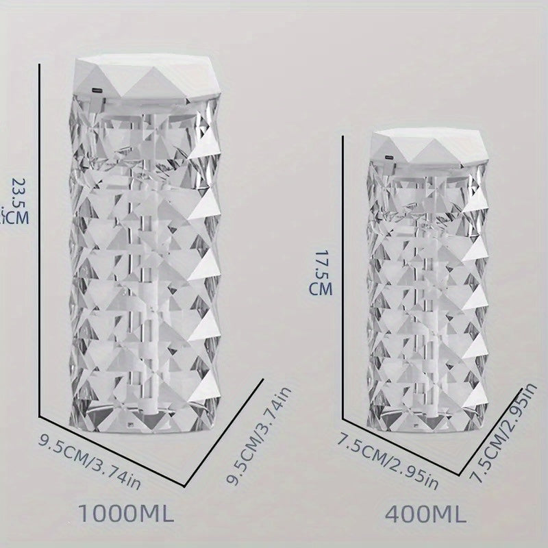 Humidificador Crystal Clear con Luz Nocturna USB y Lámpara de Mesa