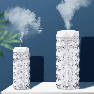 Humidificador Crystal Clear con Luz Nocturna USB y Lámpara de Mesa