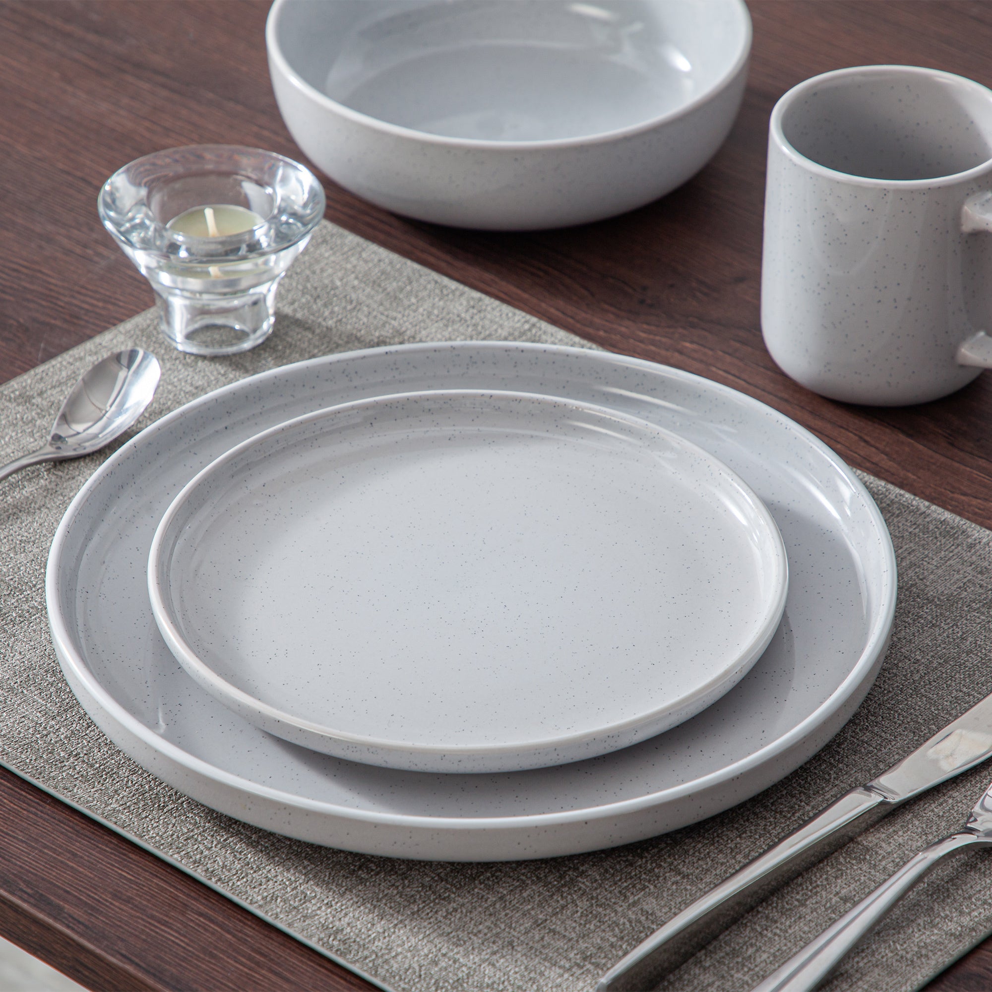 Juego de Vajilla de 16 Piezas de Gres para 4 Personas