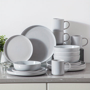 Juego de Vajilla de 16 Piezas de Gres para 4 Personas