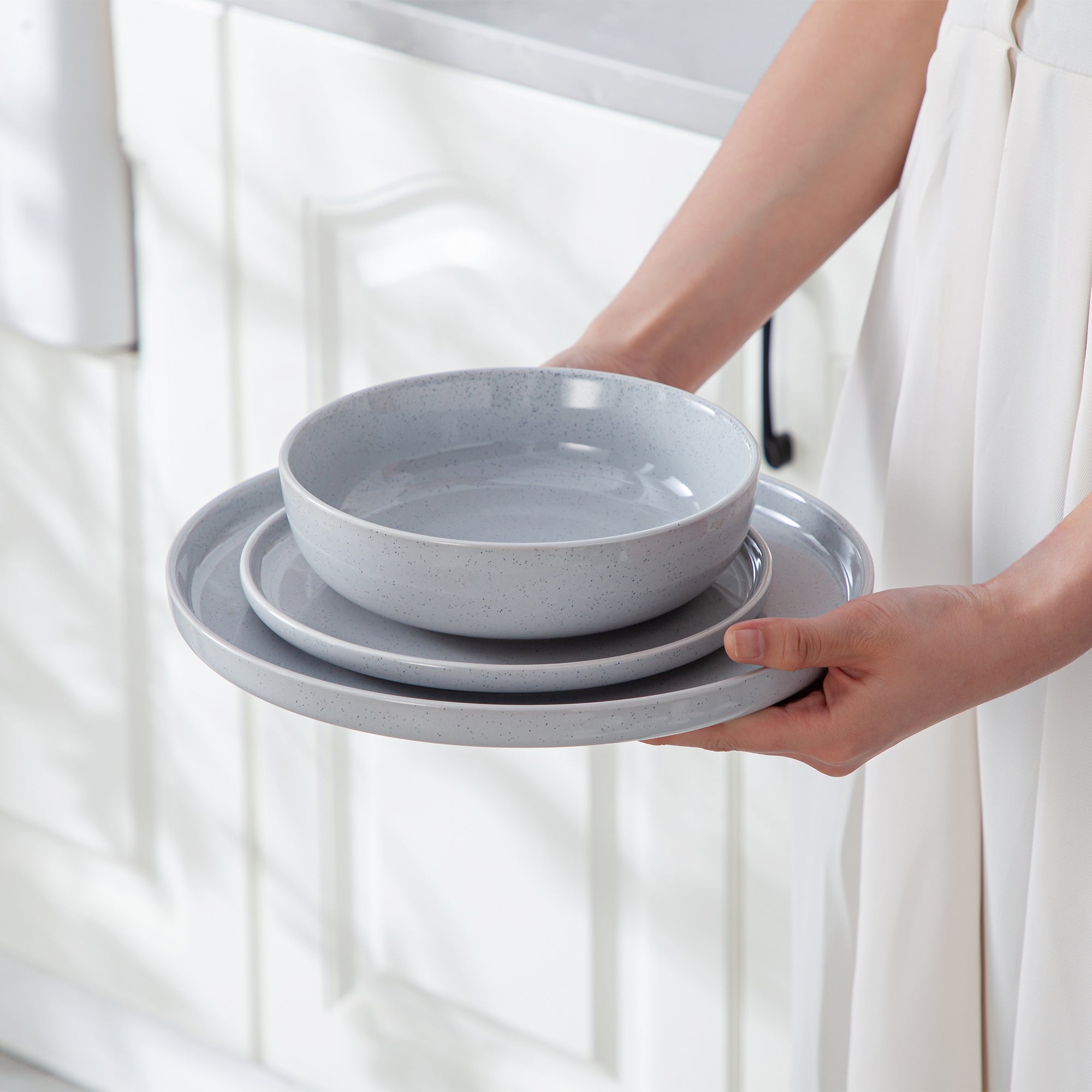 Juego de Vajilla de 16 Piezas de Gres para 4 Personas