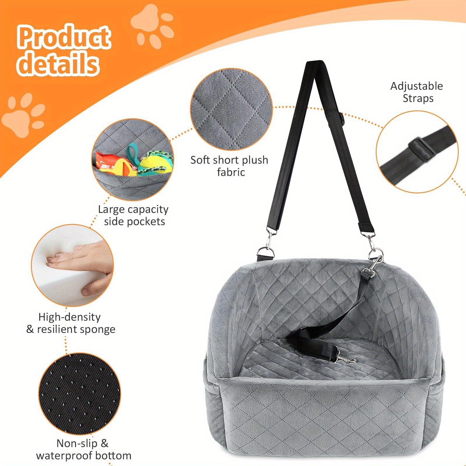 Asiento Elevado ComfyRide Deluxe para Perros Pequeños y Medianos